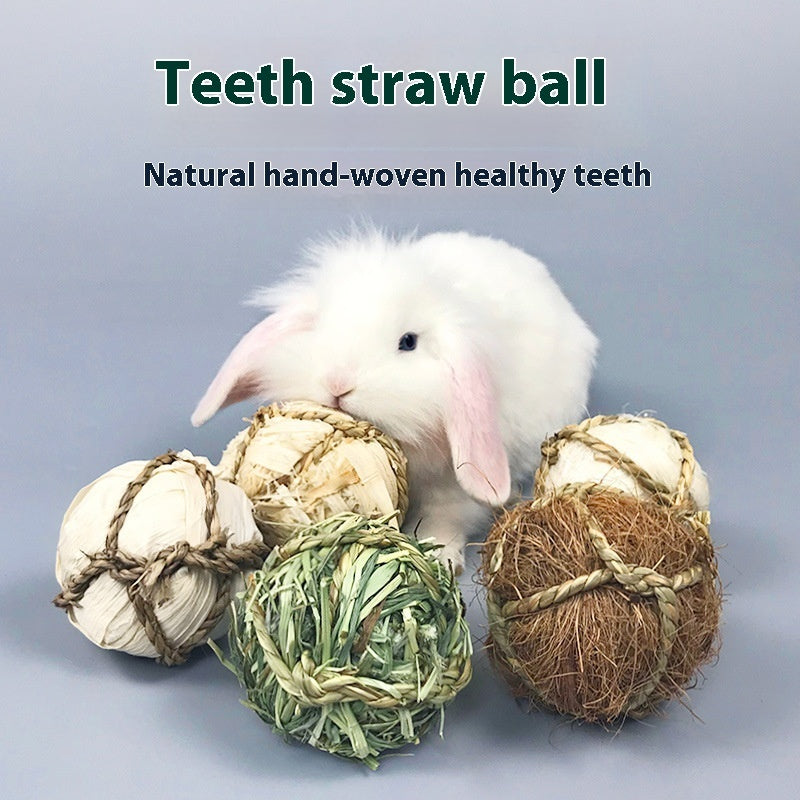 Natural rabbit chew ball for healthy bunny teeth and enrichment | PawsomeHaven