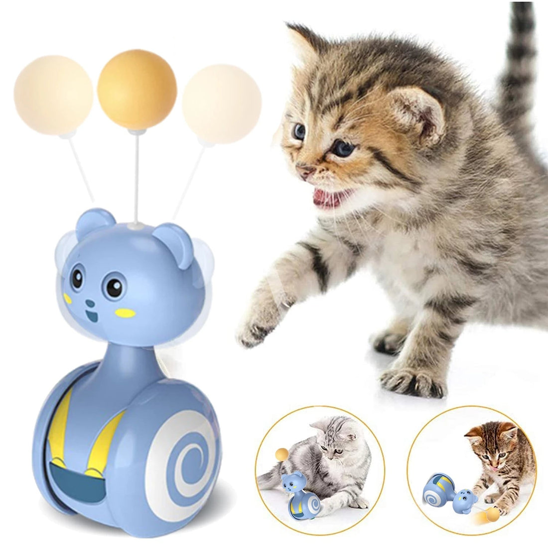 PawPlay™ interactive tumbler cat toy keeping indoor cat active and entertained