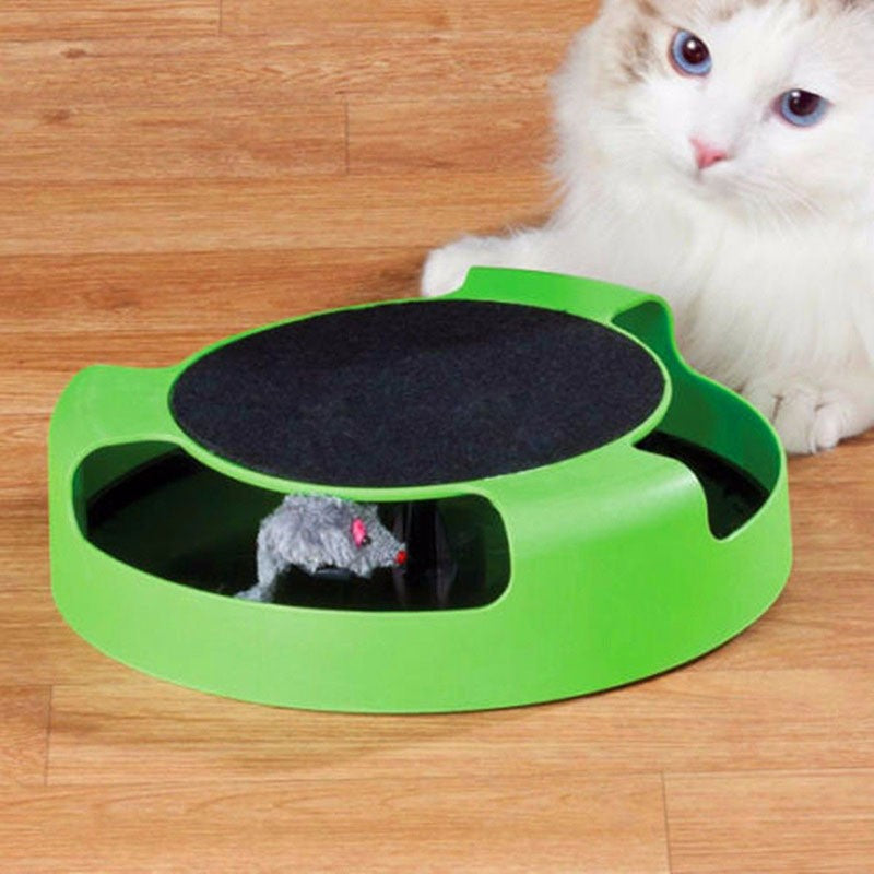 PawSpin™ Interactive Cat Toy by PawsomeHaven – battery-free chase toy for indoor cats