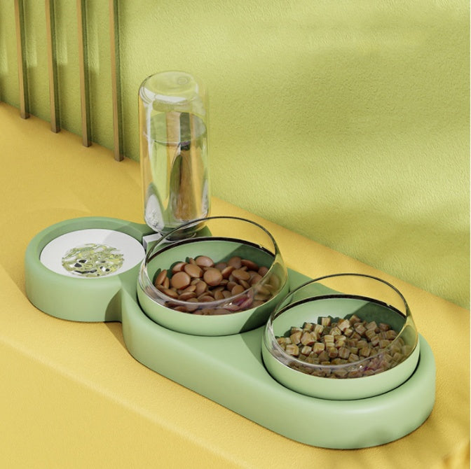 2-in-1 Cat Water Fountain and Automatic Feeder for cats and rabbits