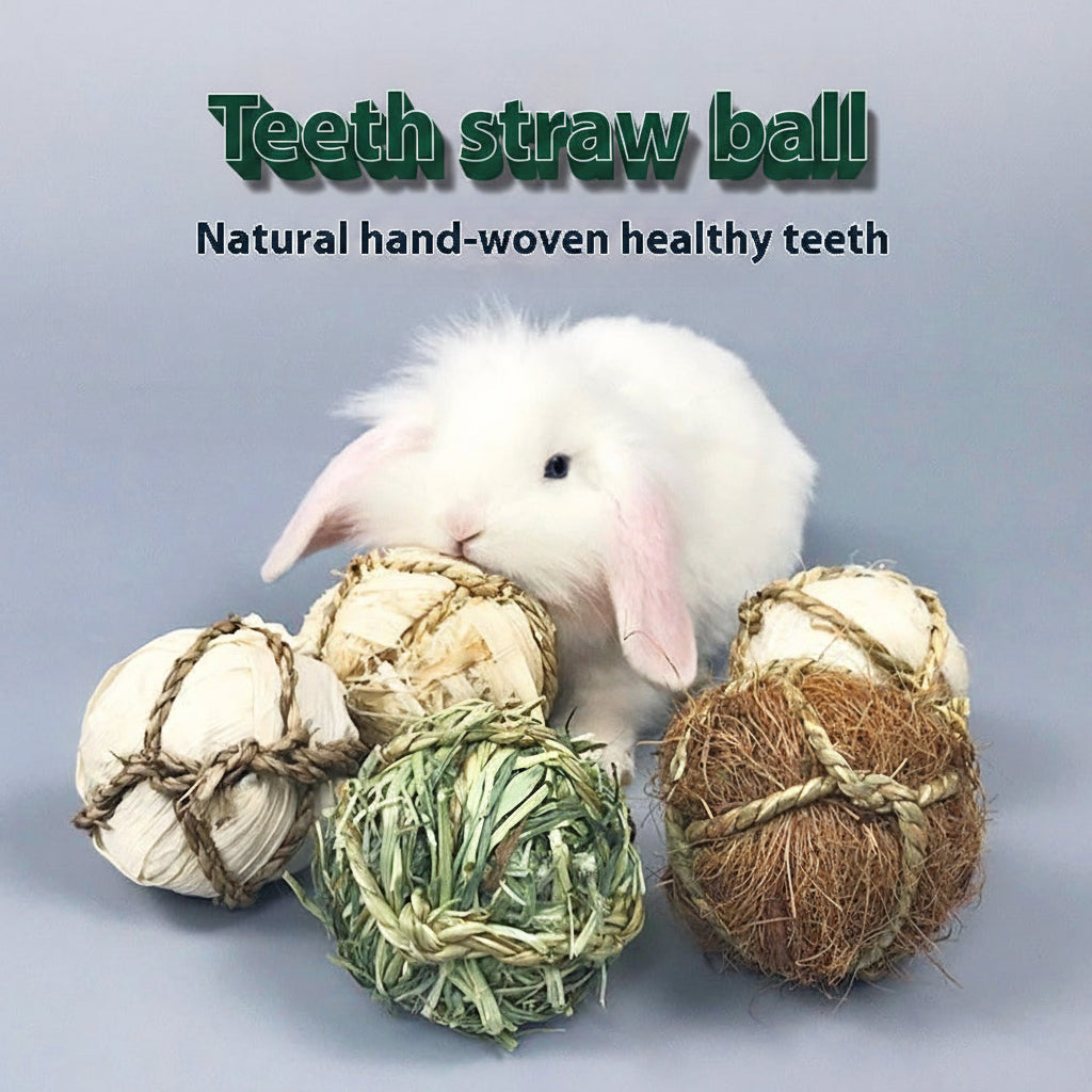 BunnyChew Natural Rabbit Chew Ball made from natural woven materials