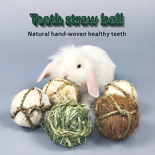 BunnyChew Natural Rabbit Chew Ball made from natural woven materials