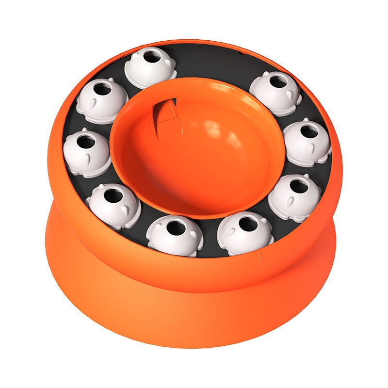 PawSpin™ interactive cat puzzle feeder available in orange and pink