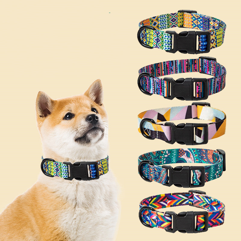 PawStyle Premium Adjustable Dog Collar colourful patterns