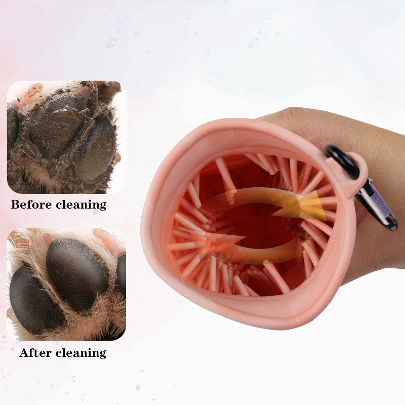 PawClean™ 2-in-1 silicone dog paw cleaner converts into a gentle bath brush for grooming.