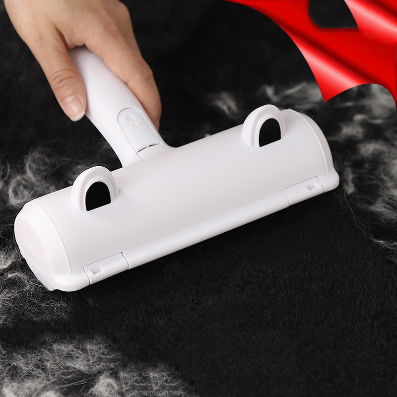 PawClean™ reusable cat hair remover roller showing the cleaning compartment