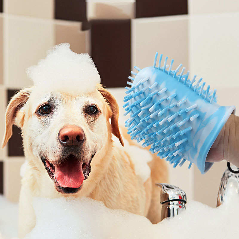 Close-up of the soft silicone bristles inside the PawClean™ dog paw cleaner cup for gentle cleaning.