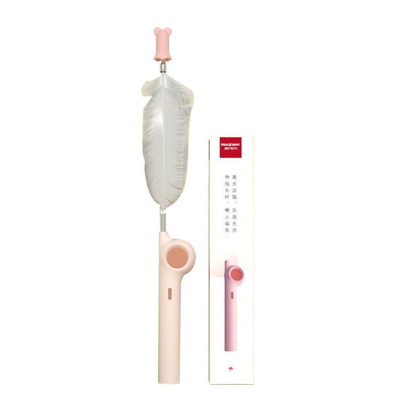 Pink PawFlutter™ interactive feather cat wand for indoor cats.