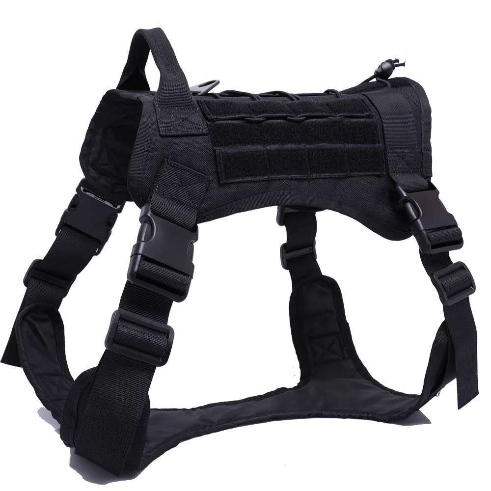 Army Green PawGuard™ Tactical Dog Harness with durable nylon construction and adjustable fit.