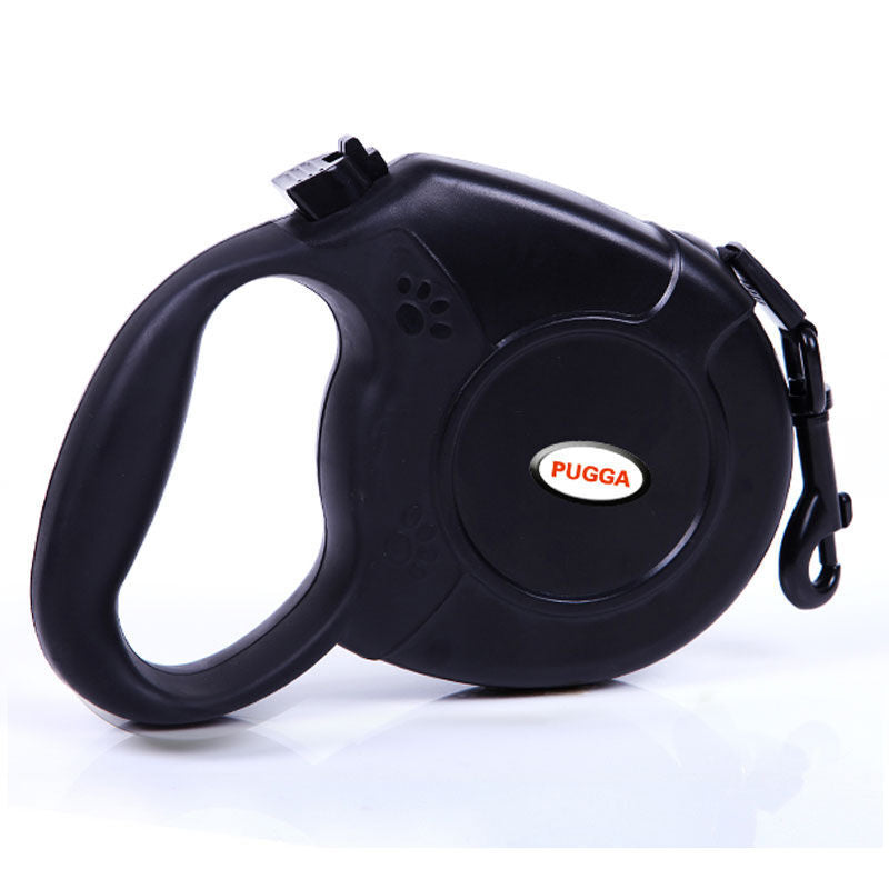 Close-up of the PawLead™ retractable dog leash brake and locking button for added control.