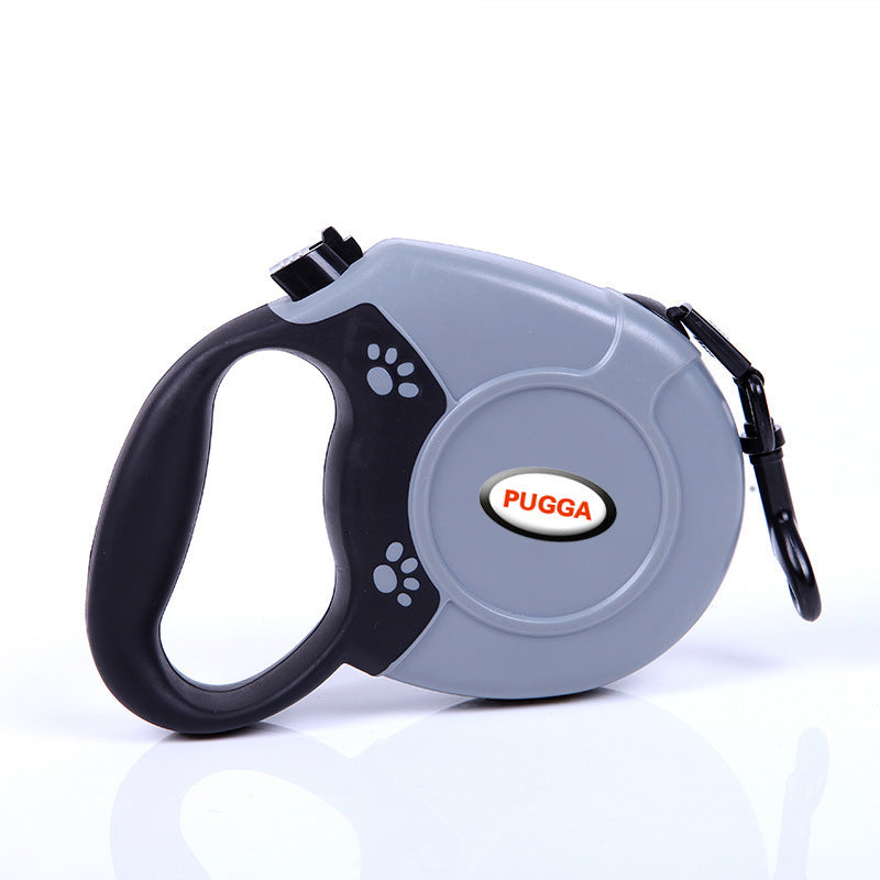 PawLead™ retractable dog leash in black with a comfortable ergonomic handle for daily walks.