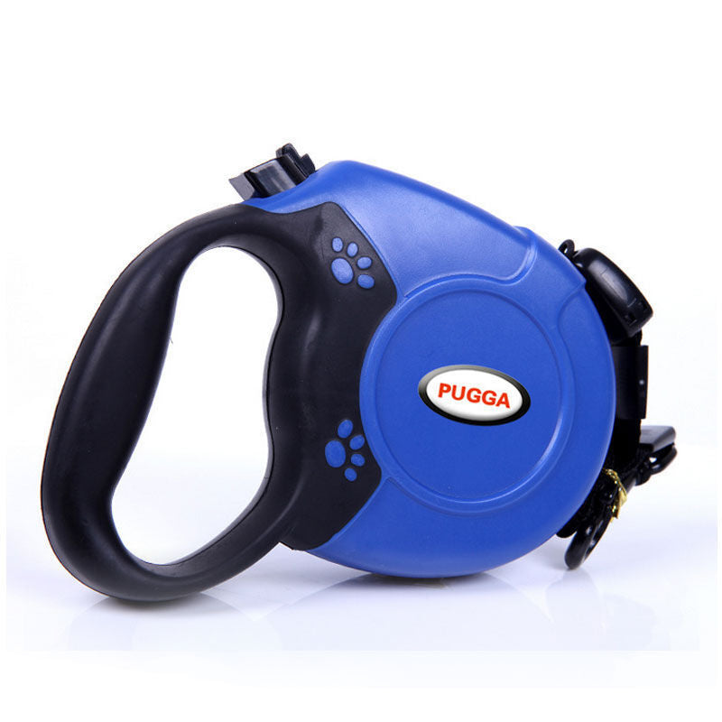 Blue PawLead™ retractable dog leash with a durable nylon lead for medium and large dogs.