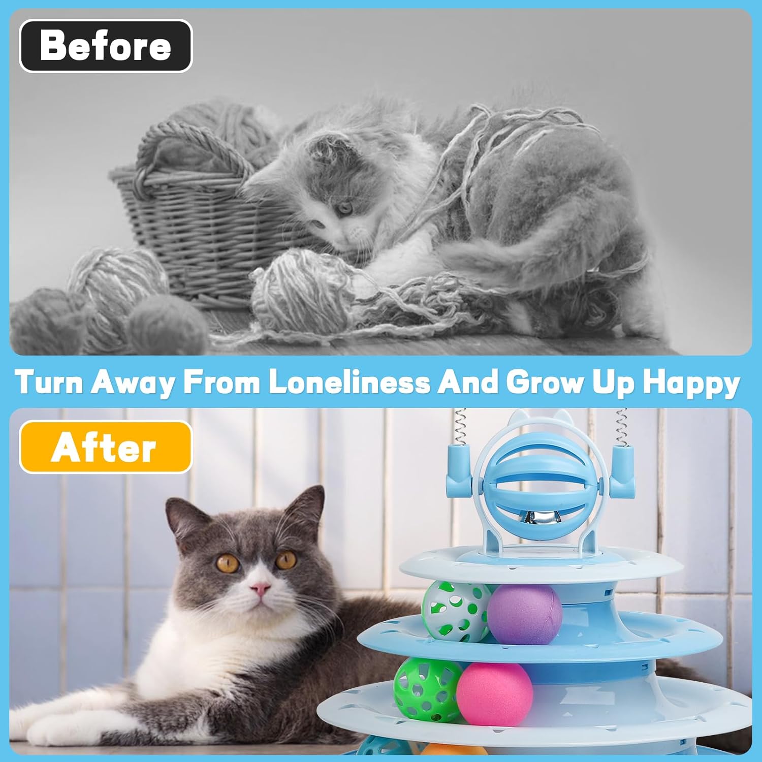 PawPlay cat puzzle tower encouraging exercise and mental stimulation for indoor cats