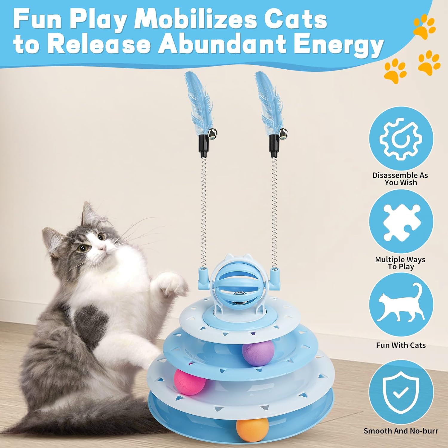 Assembly guide for the PawPlay 4-Level Interactive Cat Puzzle Tower