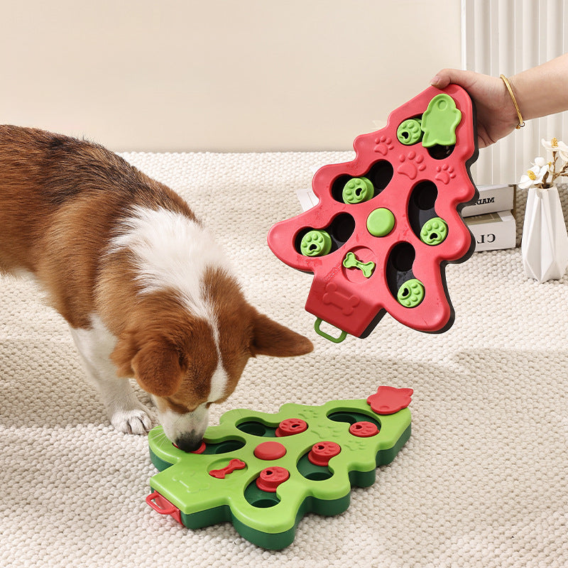 PawPuzzle™ interactive dog slow feeder puzzle toy in green for mental stimulation